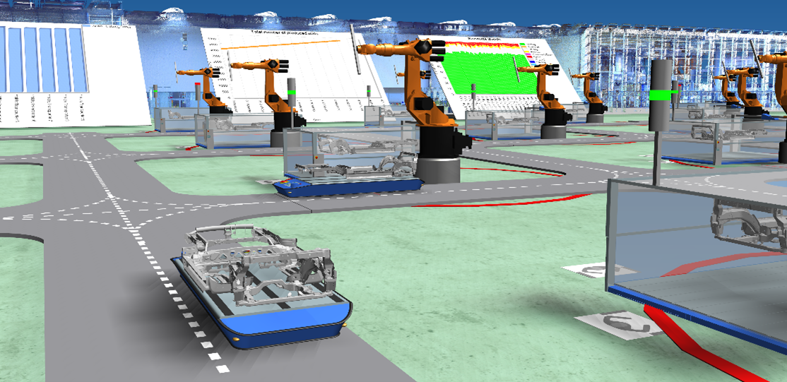 マテハン機器のシミュレーションイメージ