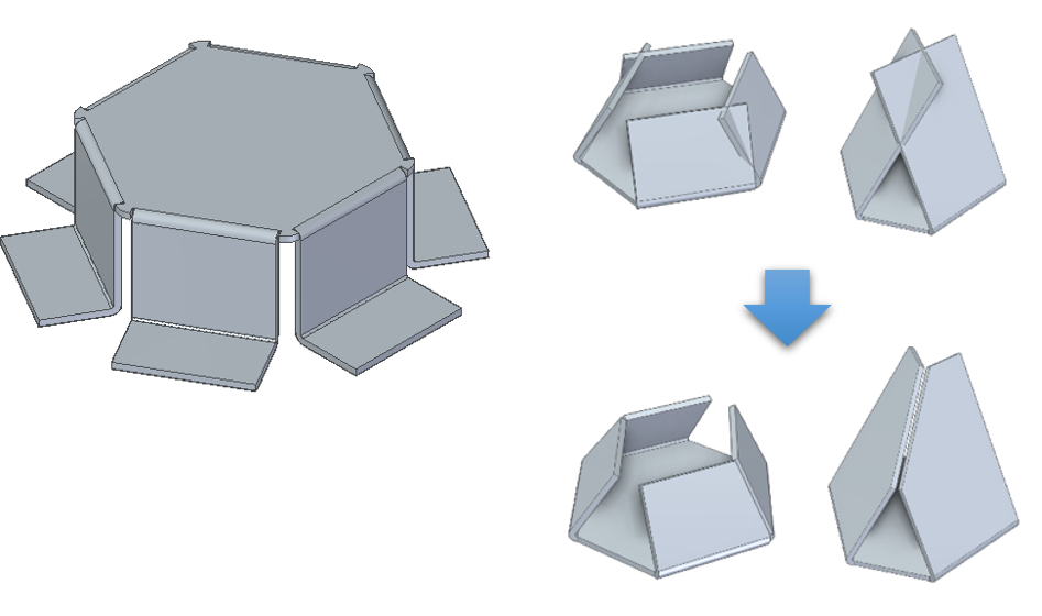 シートメタル複数辺のフランジ